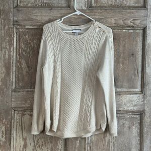 Charter Club metallic sweater off white in color with silver threads